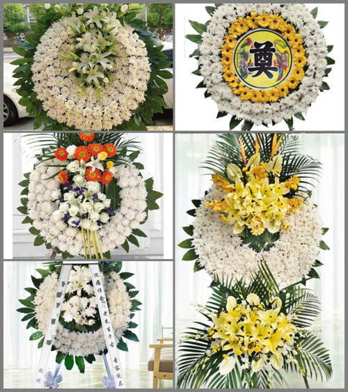 河南南阳新野县城郊乡上青羊村花圈速递